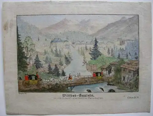 Wildbad Gastein Salzburg Österreich kolor Orig Kupferstich Joh Ziegler 1790