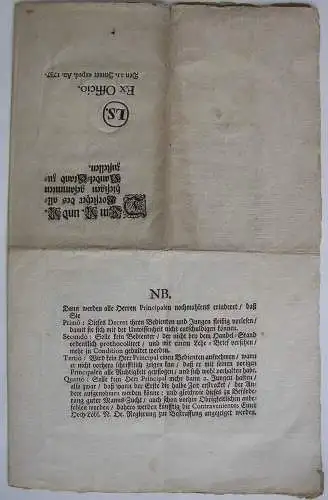 Circular k k. Österreich Verbotene Glückspiele Überwachung Wien 1737 
