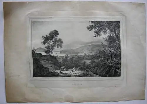 Sorrent Italia Neapel Amalfi Orig Lithografie Renous 1840 Kampanien