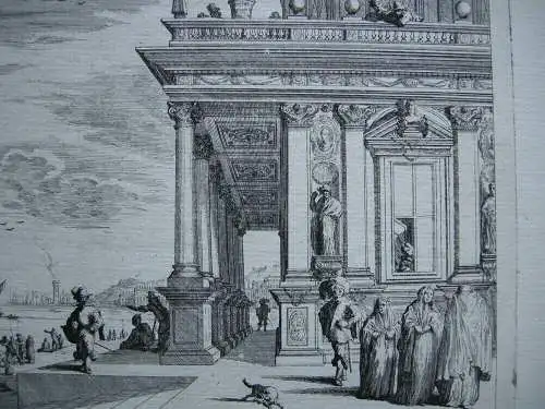 Melchior Küsel (1626-1683) Venedig Portico Colognig disbarco Radierung 1671