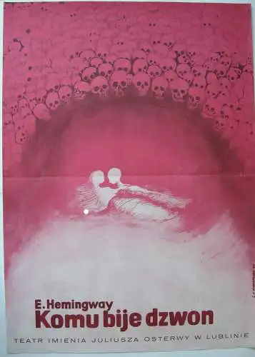 Theaterplakat Hemingway To whom the bell tolls Theater Lublin Polen 1975 