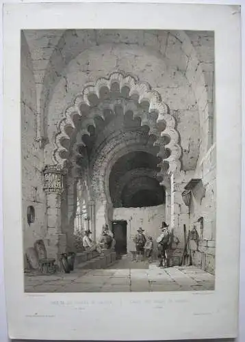 Toledo Sala Palacios Galiana Orig Lithografie Mathieu 1850 Espana Spanien