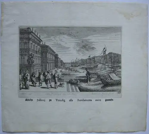 Melchior Küsel (1626-1683) Venedig Pallazze Fondamenta nove Radierung 1671