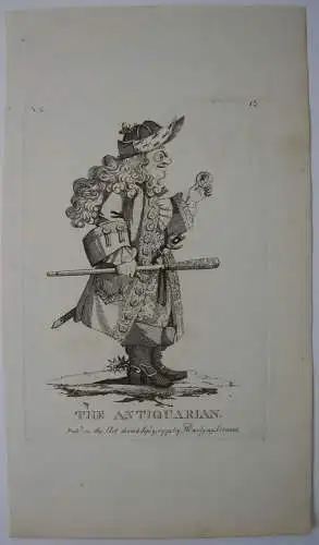 The Antiquarian Antiken-Liebhaber Orig. Kupferstich 1773