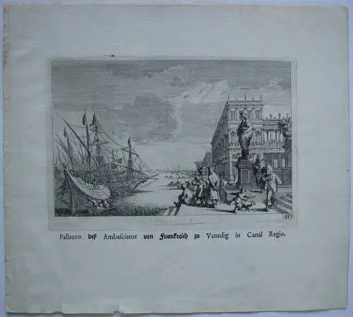 Melchior Küsel (1626-1683) Venedig Pallazzo Ambassador Radierung 1671