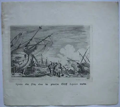 Melchior Küsel (1626-1683) Venedig Sguerro Werft Radierung 1671