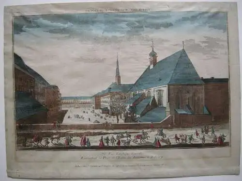 Wien Michaelsplatz Perspective View kolor Kupferstich 1780 Guckkastenblatt