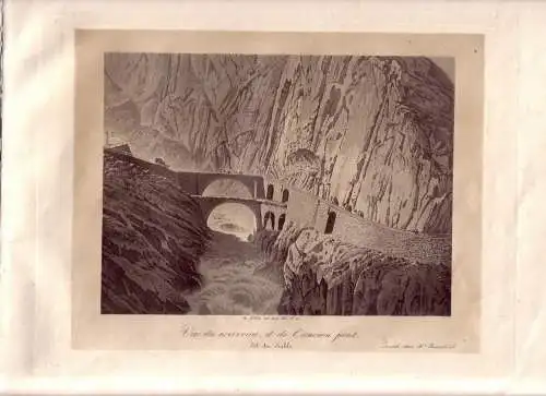 Pälin Schöllinen Teufelsbrüc Schweiz Gotthard Uri Aquatinta 1830 Gotthardstrasse