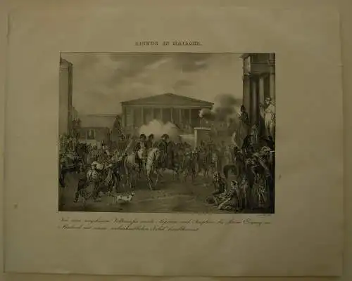 Einzug in Mailand Milano Italia Orig Lithographie 1832 Napoleonische Kriege  