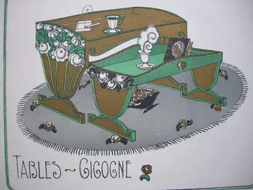 Tables Gigogne Pochoir Gazette du Bon Ton 1920 Möbel ART DECO  
