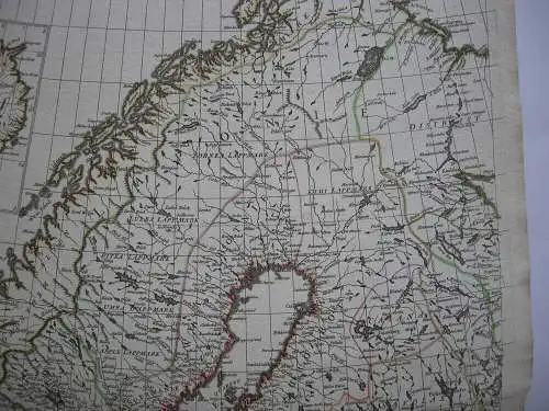 Skandinavien Norwegen Dänemark Schweden linke Hälfte Orig. Kupferstichkarte 1800