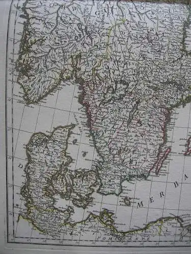 Skandinavien Norwegen Dänemark Schweden linke Hälfte Orig. Kupferstichkarte 1800