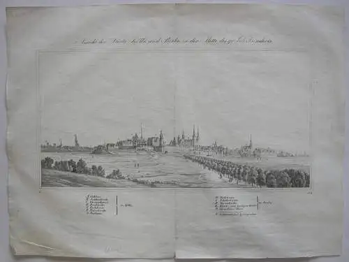 Berlin Kölln Ansicht Mitte 17. Jahrhundert Orig Federrlithografie 1840