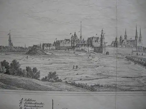 Berlin Kölln Ansicht Mitte 17. Jahrhundert Orig Federrlithografie 1840