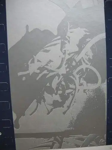 Helmut Rieger (1931) Kompostion Blau Grau Orig Serigrafie 1971 SPUR signiert