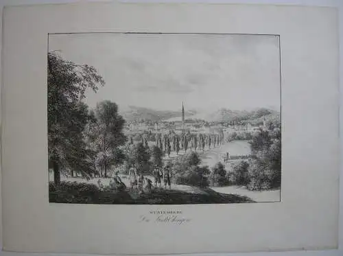 Ehingen Gesamtansicht Orig Lithografie Alt Kunike Baden Württemberg 1822