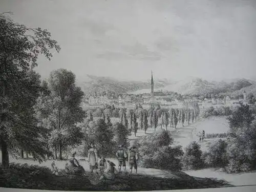 Ehingen Gesamtansicht Orig Lithografie Alt Kunike Baden Württemberg 1822