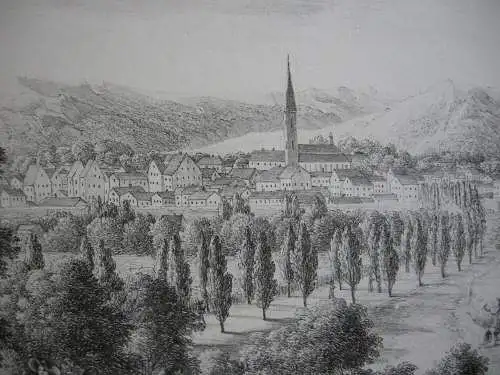 Ehingen Gesamtansicht Orig Lithografie Alt Kunike Baden Württemberg 1822