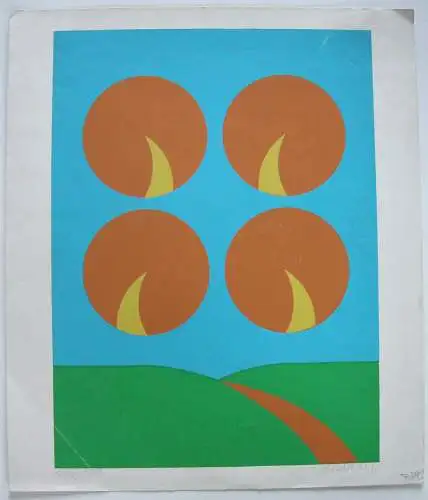 Toni Burghart (1928-2008) Formenspiel Orig Serigraphie um 1980 signiert