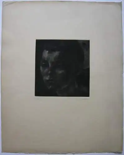 Else Winterfeld (? - nach 1949) Frauenportrait Orig Schabkunst signiert um 1930