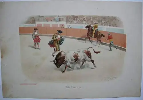 Daniel Perea y Rojas (1834-1909) Escenas Taurinas 16 Chromolithografias 1895