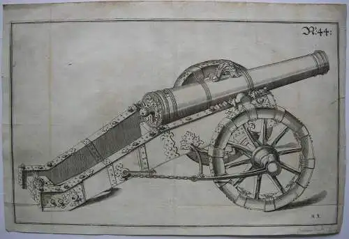 Barocke Haubitze Artillerie Orig Kupferstich Matthäus Rembold 1643