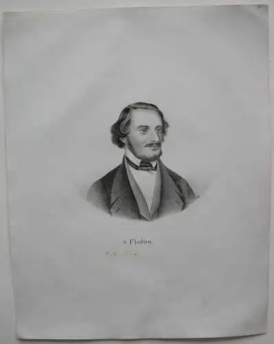 Friedrich von Flotow (1812-1883) deutscher Opernkomponist Orig. Lithografie 1850