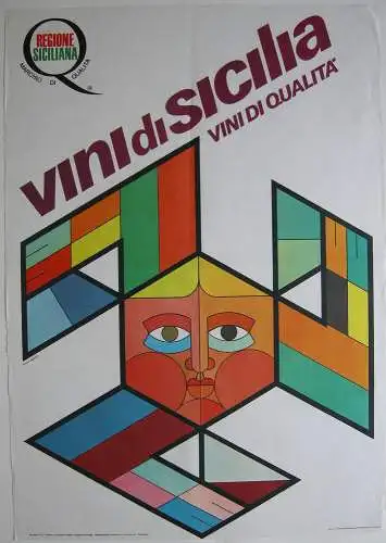 Vini di Sicilia Werbeplakat Entwurf Emilio Gagliardi 1975 Palermo