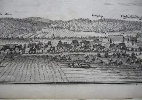 Aerzen Hameln-Pyrmont Nordrhein Westfalen Orig Kupferstich M. Merian 1650 