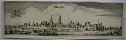 Neustadt Donau Niederbayern Gesamtansicht Orig Kupferstich M. Merian 1650 