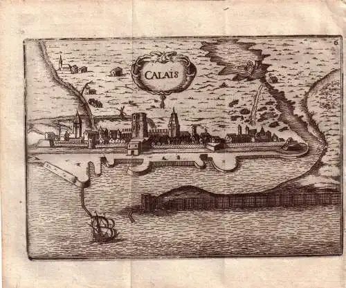 Calais France Frankreich Orig. Kupferstich 1670 Gravure de cuivre 