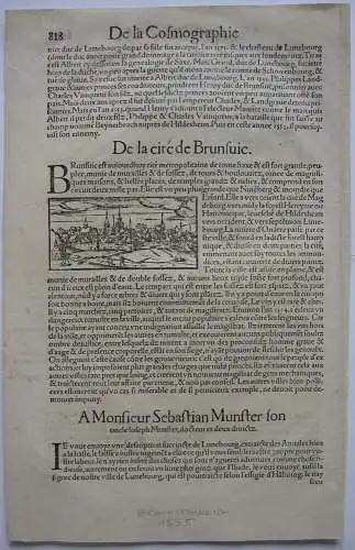 Braunschweig Miniaturansicht Holzschnitt aus Seb Münster Cosmographie 1588