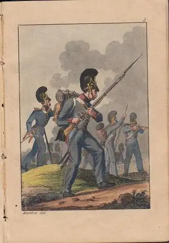 Allgemeiner Militär-Almanach 8 kolor Kupfer Uniformen 1828 Portraits