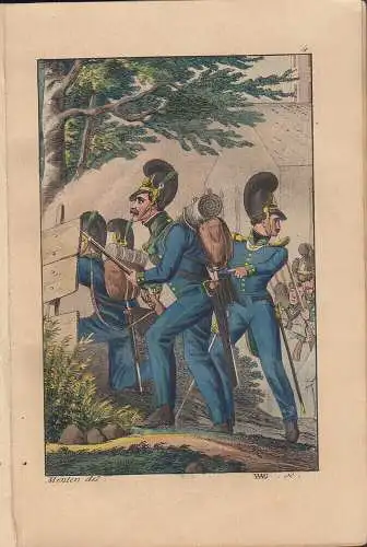 Allgemeiner Militär-Almanach 8 kolor Kupfer Uniformen 1828 Portraits