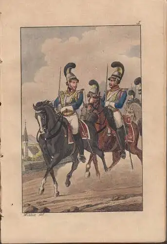 Allgemeiner Militär-Almanach 8 kolor Kupfer Uniformen 1828 Portraits