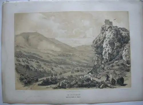 Algerien Algerie Le Rocher Mers el Kebir Lithographie Bayot 1840  Afrika