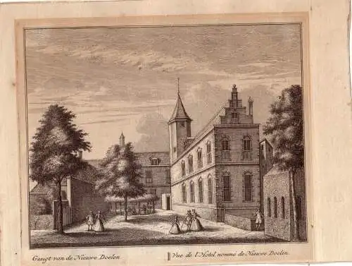 Alkmaar Niederlande Vue L'Hotel Nieuwe Doelen Kupferstich 1735 Rademaker 