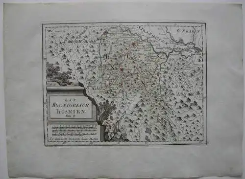 Königreich Bosnien Kolor Orig Kupferstichkarte Reilly 1791 Südosteuropa