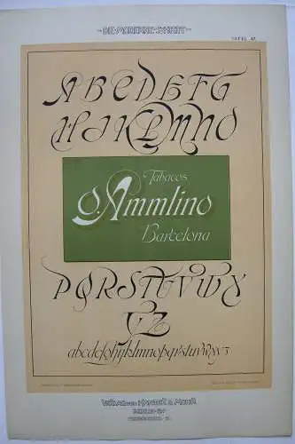 Tobacos Ammlino Barcelona Orig Lithografie F. Schweinmanns Jugendstil 1900