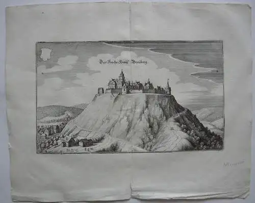 Hohe Haus Breuberg Odenwaldkreis Hessen Orig Kupferstich Merian 1650