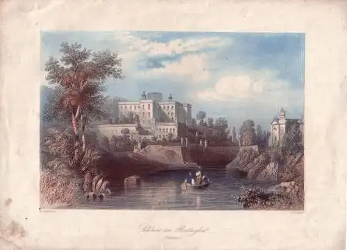 Schloss Battaglia Padua Italia color Litografia 1840 