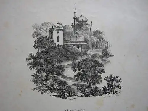 Alubka Krim Russland Südküste Orig Lithografie 1830 Moschee