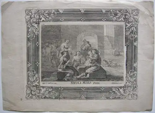 Joseph A. von Prenner (1683-1761) In der Schenke Orig Kupferstich N. Hoio 1750