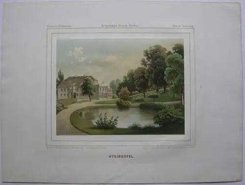 Rittergut Blumberg Szczecin Polen Orig Farblithografie 1860 Westpommern