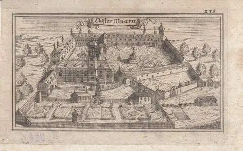 Kloster Weyarn Miesbach Oberbayern Orig Kupferstich von Ertl 1687 Gesamtansicht 