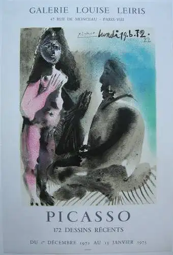 Plakat Picasso 172 Dessins recents Orig. Lithografie Mourlot 1972 