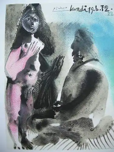 Plakat Picasso 172 Dessins recents Orig. Lithografie Mourlot 1972 
