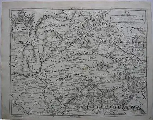 Spanien Castilia la Vieja Copperplate map Giacomo Cantelli Vignola 1696 Espana