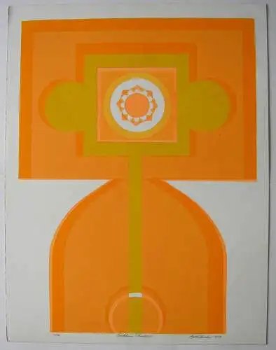 Bob Click Golden Shadows Orig Serigrafie in Gelb und Orange 1969 signiert 