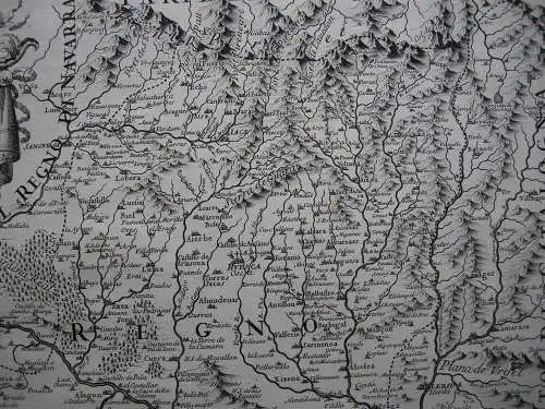 Spanien Aragon Copperplate map Nicolo Cantelli 1696 Espana 
